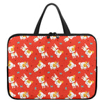 Cartoon Jack Russell Terrier Print Laptop Sleeve With Handle