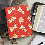 Cartoon Jack Russell Terrier Print Leather Bible Cover