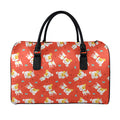 Cartoon Jack Russell Terrier Print Leather Duffel Bag