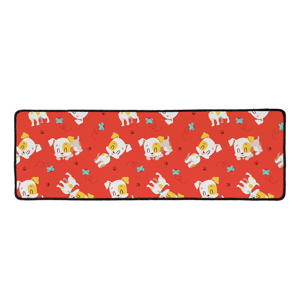 Cartoon Jack Russell Terrier Print Long Kitchen Mat