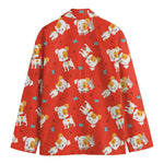 Cartoon Jack Russell Terrier Print Men's Blazer