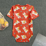 Cartoon Jack Russell Terrier Print Men's Bodysuit