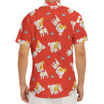 Cartoon Jack Russell Terrier Print Men's Deep V-Neck Shirt