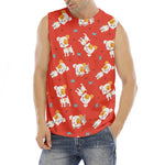 Cartoon Jack Russell Terrier Print Men's Fitness Tank Top