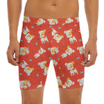 Cartoon Jack Russell Terrier Print Men's Long Boxer Briefs