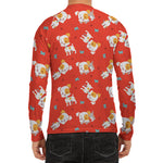 Cartoon Jack Russell Terrier Print Men's Long Sleeve Rash Guard