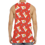 Cartoon Jack Russell Terrier Print Men's Muscle Tank Top