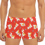 Cartoon Jack Russell Terrier Print Men's Short Boxer Briefs