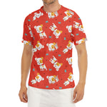 Cartoon Jack Russell Terrier Print Men's Short Sleeve Rash Guard