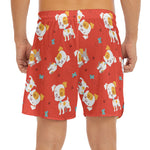 Cartoon Jack Russell Terrier Print Men's Split Running Shorts