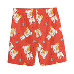 Cartoon Jack Russell Terrier Print Men's Sports Shorts