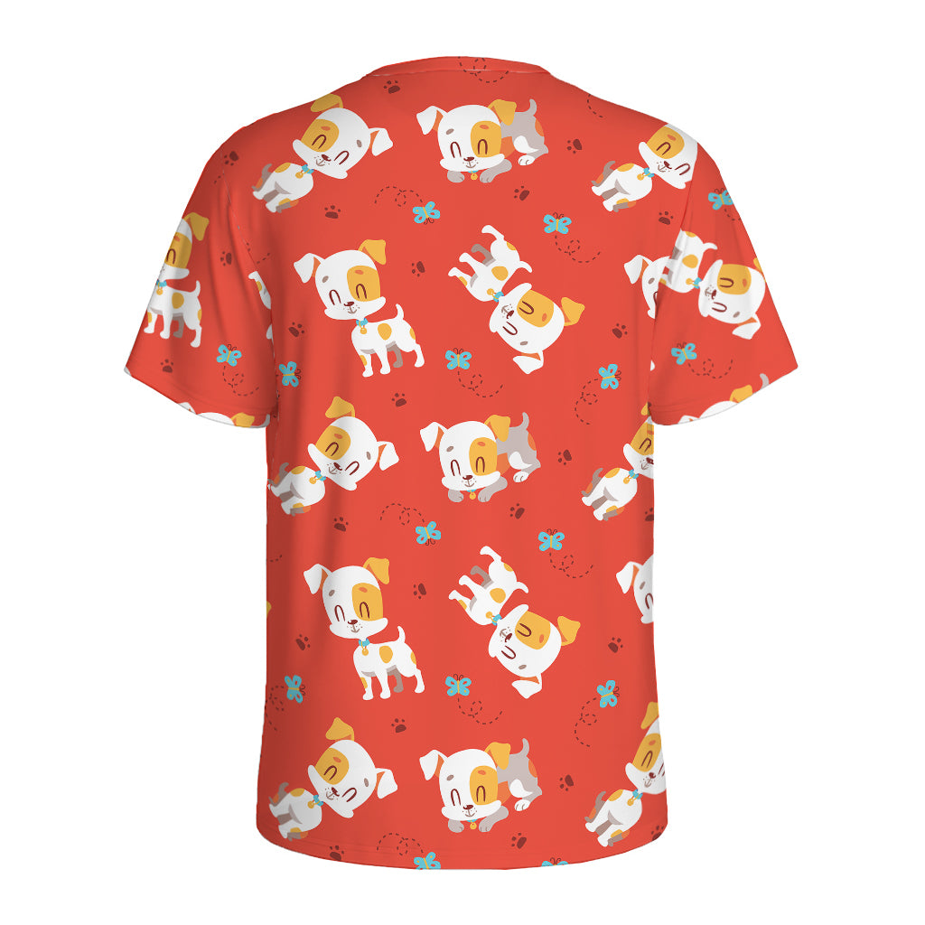 Cartoon Jack Russell Terrier Print Men's Sports T-Shirt