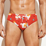 Cartoon Jack Russell Terrier Print Men's Swim Briefs