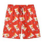 Cartoon Jack Russell Terrier Print Men's Swim Trunks