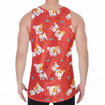 Cartoon Jack Russell Terrier Print Men's Velvet Tank Top