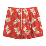 Cartoon Jack Russell Terrier Print Mesh Shorts