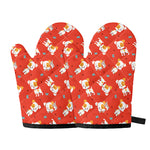 Cartoon Jack Russell Terrier Print Oven Mitts