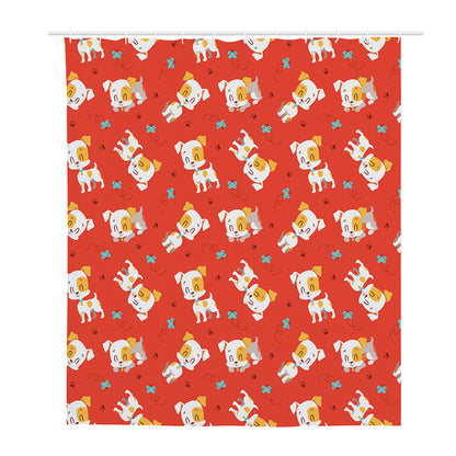 Cartoon Jack Russell Terrier Print Polyester Shower Curtain