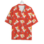 Cartoon Jack Russell Terrier Print Rayon Hawaiian Shirt