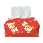 Cartoon Jack Russell Terrier Print Rectangle Tissue Box Cover