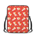 Cartoon Jack Russell Terrier Print Rectangular Crossbody Bag