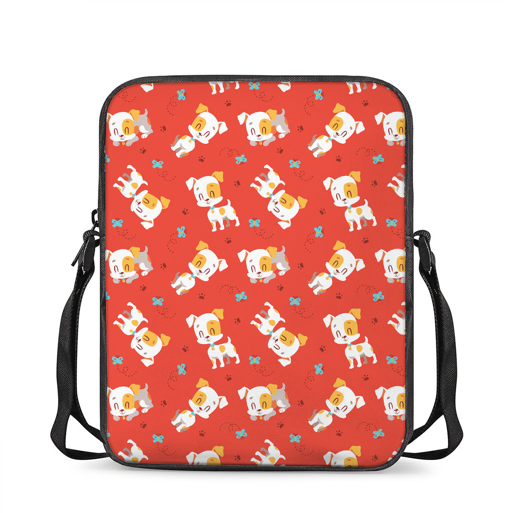Cartoon Jack Russell Terrier Print Rectangular Crossbody Bag