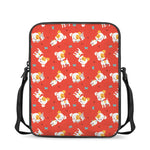 Cartoon Jack Russell Terrier Print Rectangular Crossbody Bag