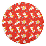 Cartoon Jack Russell Terrier Print Round Blanket