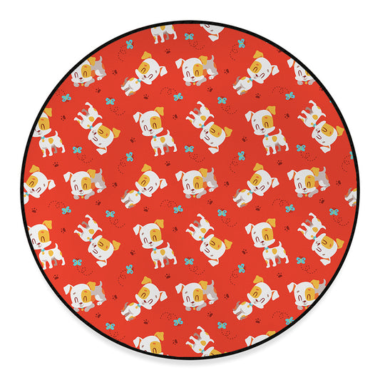 Cartoon Jack Russell Terrier Print Round Floor Mat