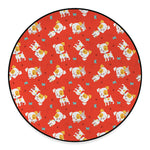 Cartoon Jack Russell Terrier Print Round Floor Mat