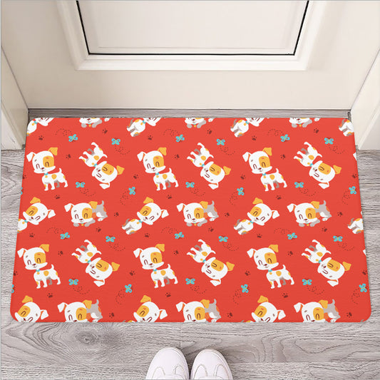 Cartoon Jack Russell Terrier Print Rubber Doormat
