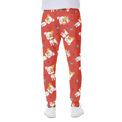 Cartoon Jack Russell Terrier Print Scuba Joggers