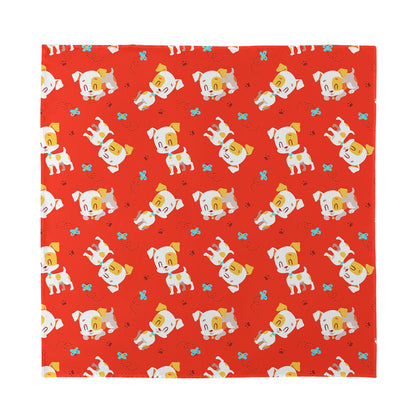 Cartoon Jack Russell Terrier Print Silk Bandana