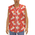 Cartoon Jack Russell Terrier Print Sleeveless Baseball Jersey
