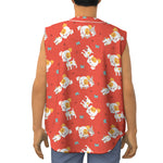 Cartoon Jack Russell Terrier Print Sleeveless Baseball Jersey