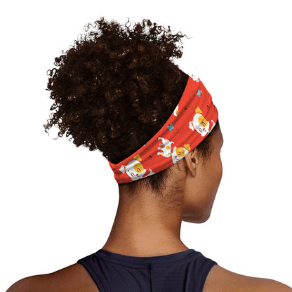 Cartoon Jack Russell Terrier Print Sports Headband