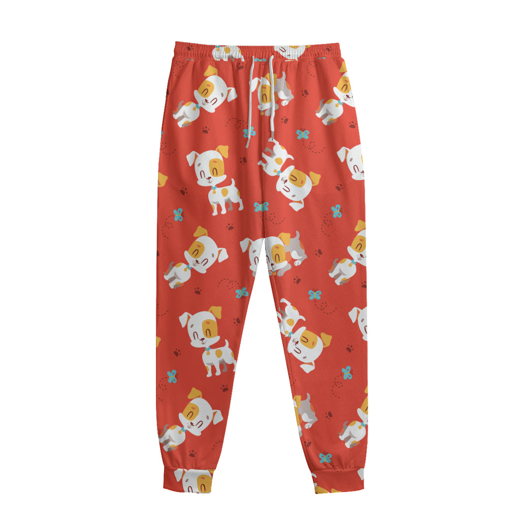 Cartoon Jack Russell Terrier Print Sweatpants