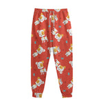 Cartoon Jack Russell Terrier Print Sweatpants