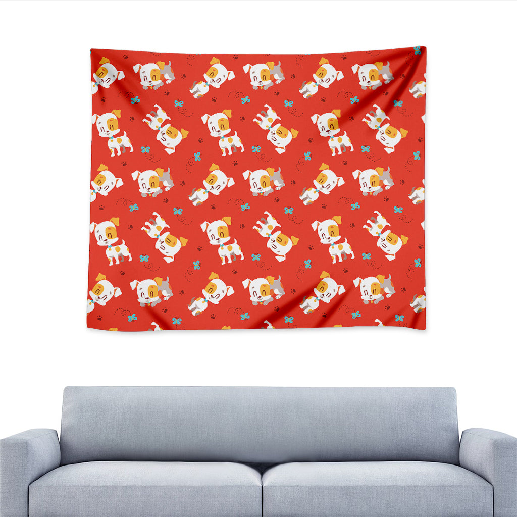 Cartoon Jack Russell Terrier Print Tapestry