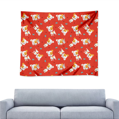 Cartoon Jack Russell Terrier Print Tapestry