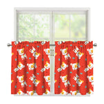 Cartoon Jack Russell Terrier Print Tier Curtains