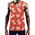 Cartoon Jack Russell Terrier Print Men's Workout Tank Top