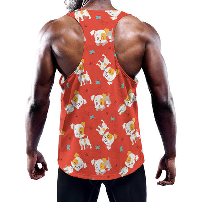 Cartoon Jack Russell Terrier Print Training Tank Top