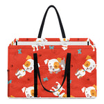 Cartoon Jack Russell Terrier Print Utility Tote Bag
