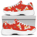 Cartoon Jack Russell Terrier Print White Chunky Shoes