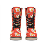Cartoon Jack Russell Terrier Print Winter Boots
