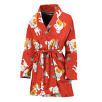 Cartoon Jack Russell Terrier Print Women's Bathrobe