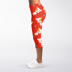 Cartoon Jack Russell Terrier Print Women's Capri Leggings