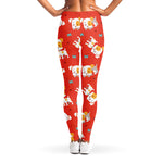 Cartoon Jack Russell Terrier Print Women's Leggings