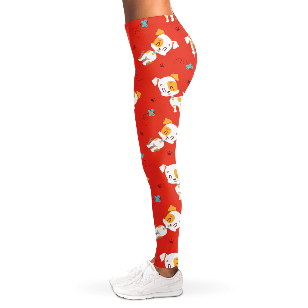Cartoon Jack Russell Terrier Print Women's Leggings